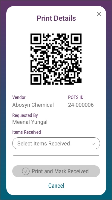 SOS Mobile — print label