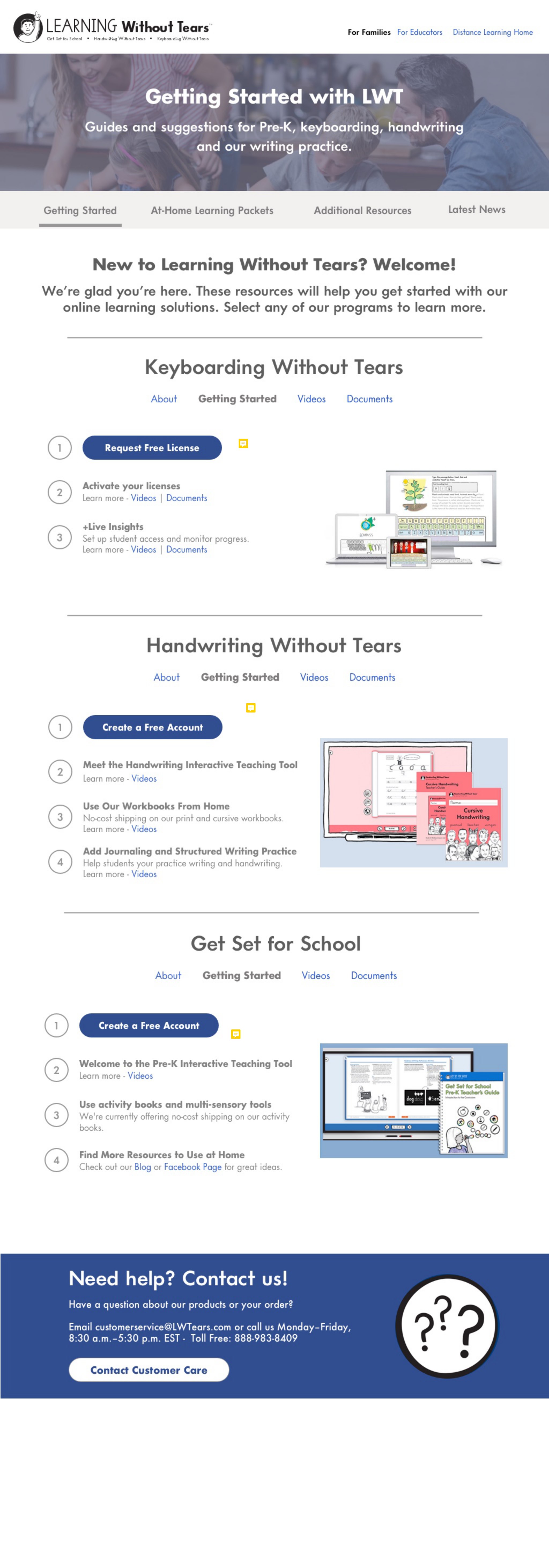 Getting Started with LWT — a start-here sequence for Keyboarding, Handwriting, and Get Set for School