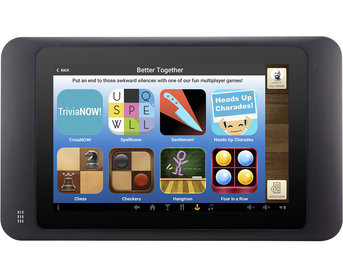 Tanjarine tablet — Better Together multiplayer games: TriviaNOW, Heads Up Charades, chess, checkers, and more